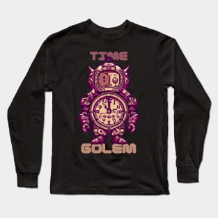 Time Golem, Funny Surreal Steampunk Alarm Clock Robot Long Sleeve T-Shirt